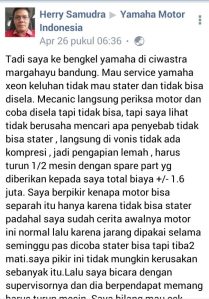 Servis Bengkel Resmi Yamaha Mengecewakan