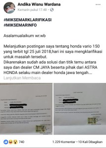 komplain new honda vario 150 kena meterai