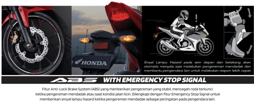 fitur honda cbr150r abs hazzard
